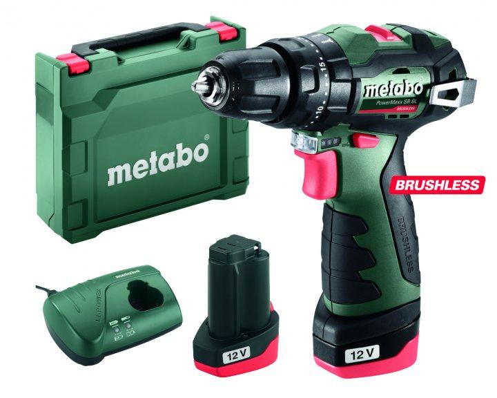 Акумуляторний ударний безщітковий дриль-шуруповерт Metabo PowerMaxx SB BL 12V 2x2Ah Li-Power ЗП LC 40(797685194754)