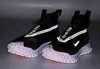 Мужские кроссовки Nike ACG Mountain Fly Gore-Tex Black White (черно-белые) классные кроссы Y14502