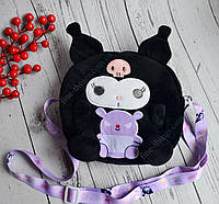 Kuromi черная сумочка, Куроми мягкая сумка, плюшевая сумочка Kuromi Hello Kitty, детские сумочки Куроми