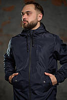 Мужская демисезонная ветрозащитная куртка Easy Softshell синяя весенняя ветровка софтшел LOV