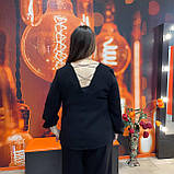 Блуза J.LONDON жіноча довгий рукав виріз сріблясте переплетення 48 чорна, фото 4