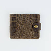 Класичний гаманець Skill із натуральної шкіри Crazy Horse тиснення крокодил SH116 (темно-коричневий)