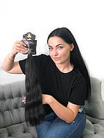Натуральные Славянские Волосы черный оттенок 75+ см 100 грамм