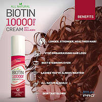 BIOLabs PRO Cream Biotin 10 000 мг. / Біотин + Колаген крем для волосся, шкіри та нігтів 85 грамів BX017, фото 6