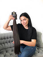 Натуральные Славянские Волосы для наращивания темный шоколад 65 см 100 грамм