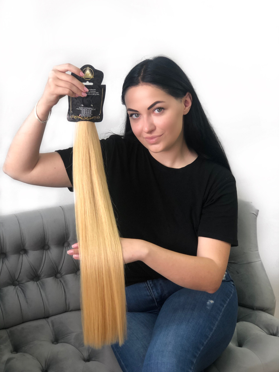 Славянские Волос для наращивания золотистый блондин 70 см - фото 1 - id-p2106465694