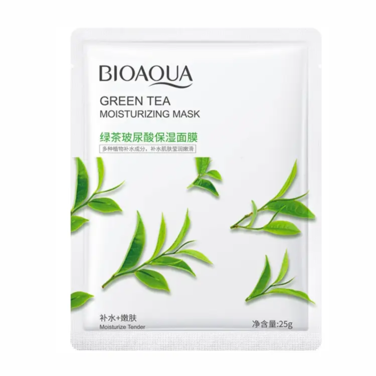 Тканинна маска для обличчя з екстрактом зеленого чаю Bioaqua Green Tea Moisturizing Mask