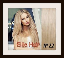 Натуральне волосся На заколках 50 см Блонд 22