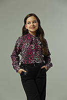 Детская блуза Леопард софт стильная для девочки подростка