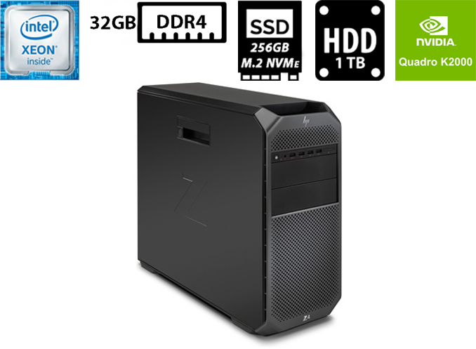 Комп'ютер HP Z4 G4/Intel Xeon W2123 3.60GHz (4/8, 8.25MB)/32GB DDR4/SSD M.2 256GB+HDD 1TB/NVIDIA Quadro K2000 2GB GDDR5/750W