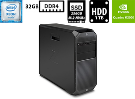 Комп'ютер HP Z4 G4/Xeon W2123 3.60GHz (4 ядра)/32GB DDR4/SSD M.2 256GB+HDD 1TB/NVIDIA Quadro K2000 2GB GDDR5/750W Б/В