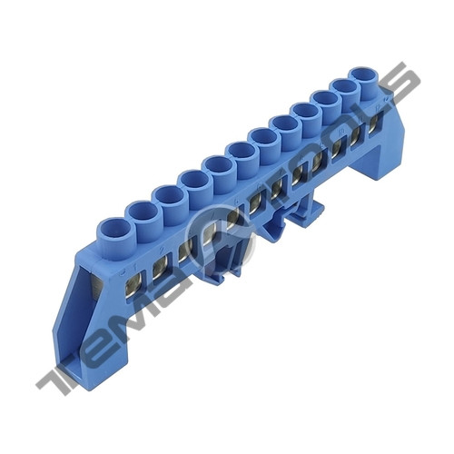 Шина нульова на DIN-рейку HCD 8x12/12 ізольована синя