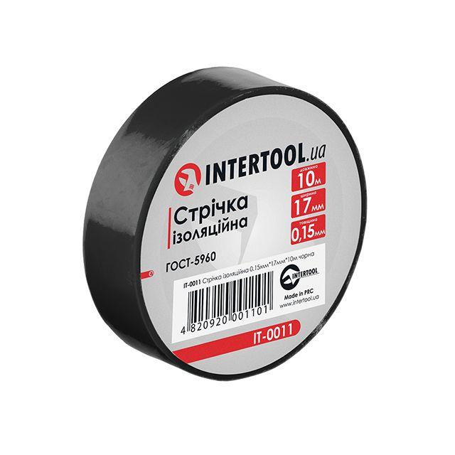 Стрічка ізоляційна, 17 мм * 10 м * 0,15 мм, чорна INTERTOOL IT-0011, фото 1