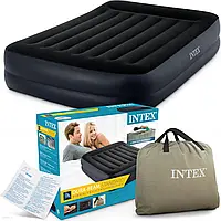 Надувний матрац-ліжко двоспальний Intex з електронасосом 64124 ND 152х203х42 см, з підголівником, двомісний