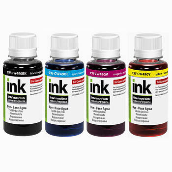 Комплект чорнил ColorWay Canon (4x100мл) G1400/G2400/G3400 BK/С/M/Y (CW-CP490/CW490SET01)