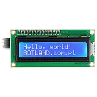 LCD дисплей 2x16 символов синий + преобразователь I2C LCM1602
