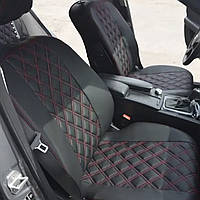 Чехлы на сиденья Ауди Ку5 (Audi Q5) 3Д-ромб, экокожа аригона