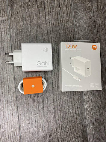Турбо зарядний пристрій для Xiaomi Mi GaN Charger 120W Max + Кабель Type C- Type C (MDY-K70 Pro), фото 1