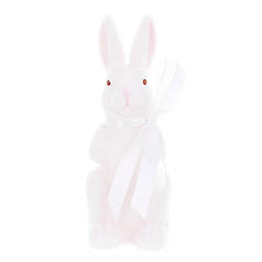 Фігурка пластикова Кролик з бантом флок білий 14 см. 42102