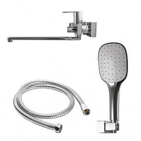 Змішувач для ванни TOPAZ SARDINIA TS 08116-H19 EURO вилив 350мм, EURO перемикач, cartridge D35, комплект із