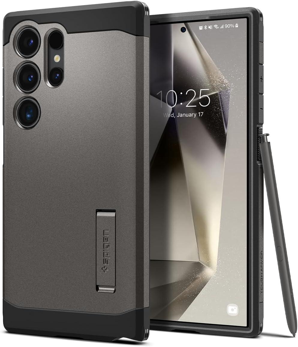 Чохол Spigen для Samsung Galaxy S24 Ultra - Tough Armor, Gunmetal (ACS07301)