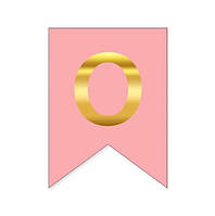 Літера "О" для будь-якої гірлянди, золото на рожевому