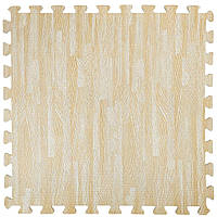 Модульна підлога пазл Кремове дерево 600×600×10 мм підлогове покриття м’яка підлога ЕВА панелі SW-00000648