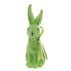 Фігурка пластикова Кролик з бантом флок зелений 23.5 см. 42110