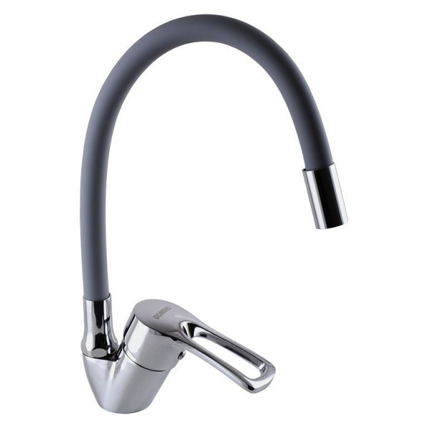 Змішувач для кухні DOMINO SIRIUS DSV-203SLR-GRAY з гнучким виливом, фото 1
