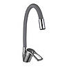 Змішувач для кухні DOMINO SIRIUS DSV-203SLR-GRAY з гнучким виливом, фото 2