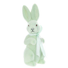 Фігурка пластикова Кролик з бантом флок м'ятний 22 см. 42118