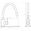 Змішувач для кухні Globus Lux ALPEN WIEN SUS2-203SG з гнучким виливом, фото 4