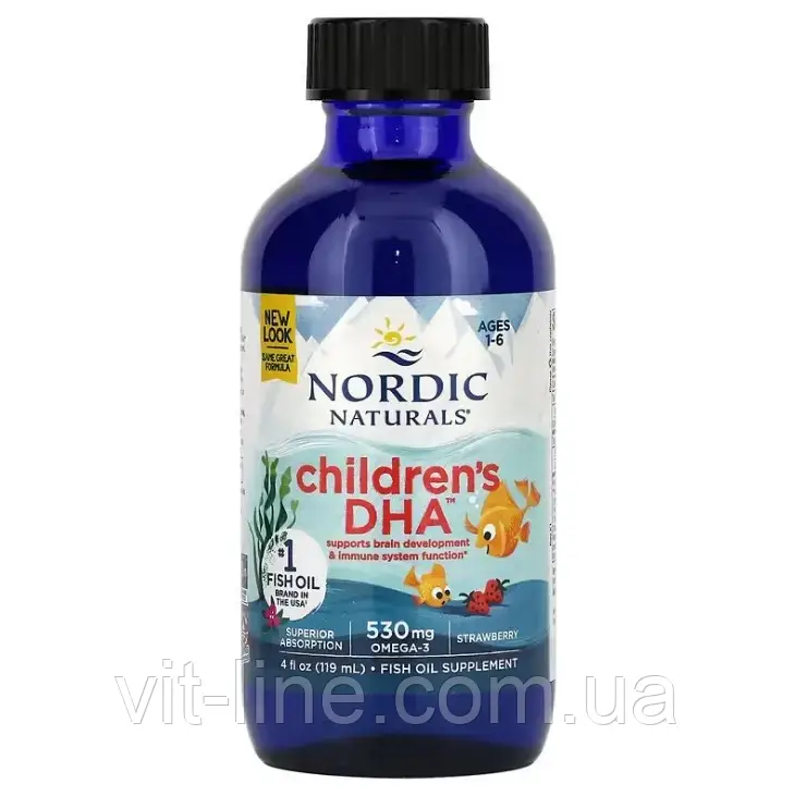 Nordic Naturals ДГК для дітей від 1 до 6 років зі смаком полуниці 530 мг 119 мл