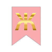 Літера "Ж" для будь-якої гірлянди, золото на рожевому