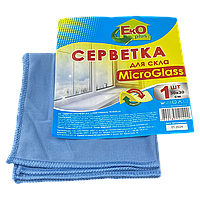 Серветки з мікрофібри для СКЛА 1шт TM Eco Plus 30*30см