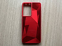 Чехол (бампер, накладка) для Samsung Galaxy S21 Ultra противоударный, красный, 3D рисунок, глянец, пластик