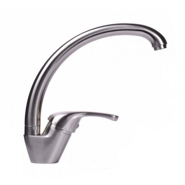 Змішувач для кухні Globus Lux Solly GLSO-0203S-8-STSTEEL латунь, На Гайці, Сталевий, фото 1