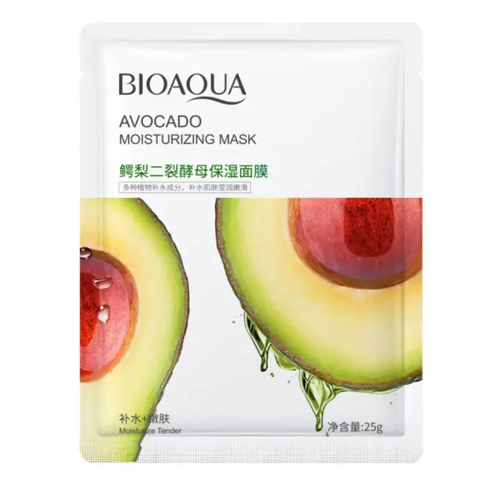 Тканинна маска для обличчя з екстрактом авокадо Bioaqua Avocado Moisturizing Mask