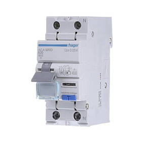 Дифавтомат Hager 1P+N 6kA B-20A 30mA A ADA920D