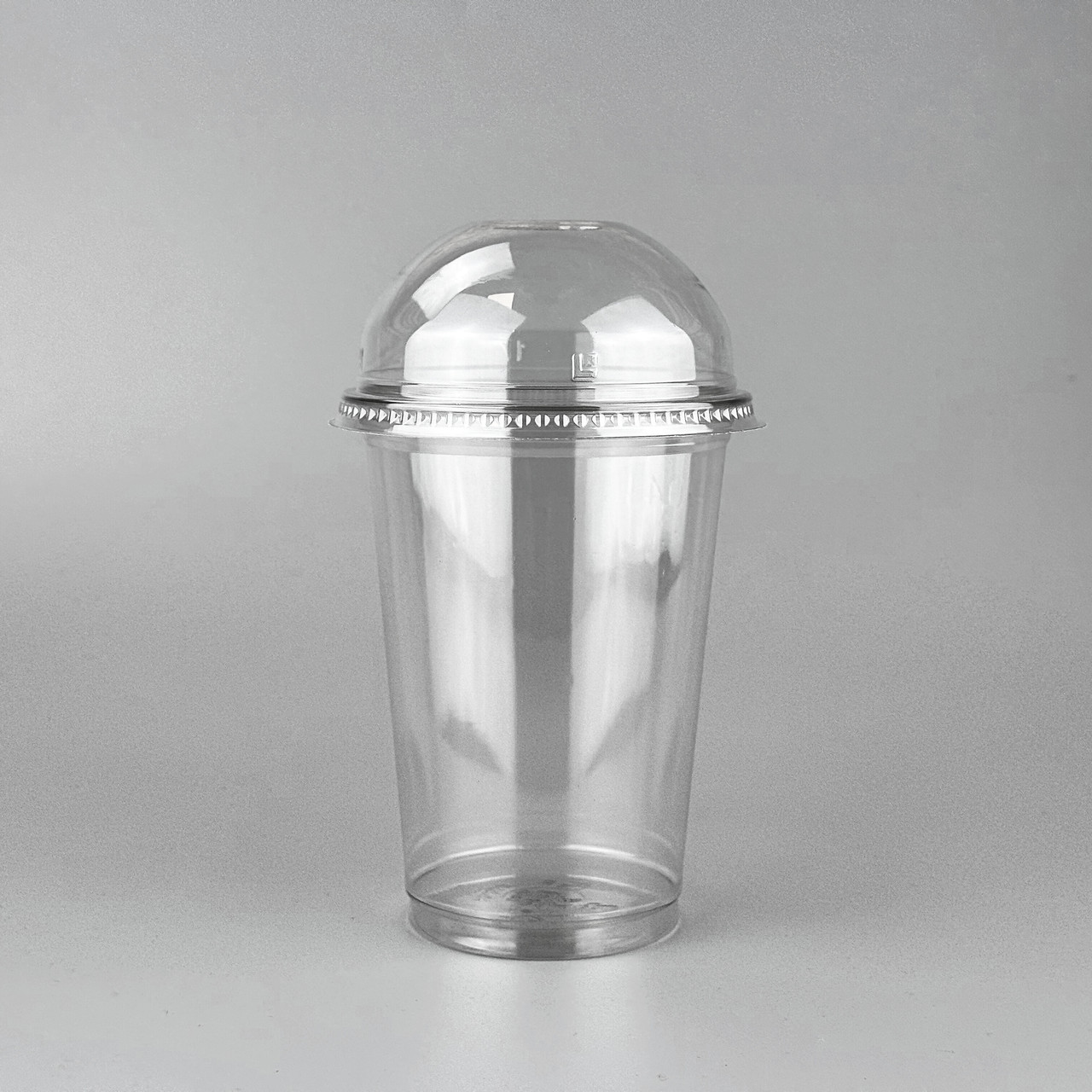 Пластикові стакани під купольну кришку з кришкою 400 мл (1/уп/50/шт), щільний преміум стакан