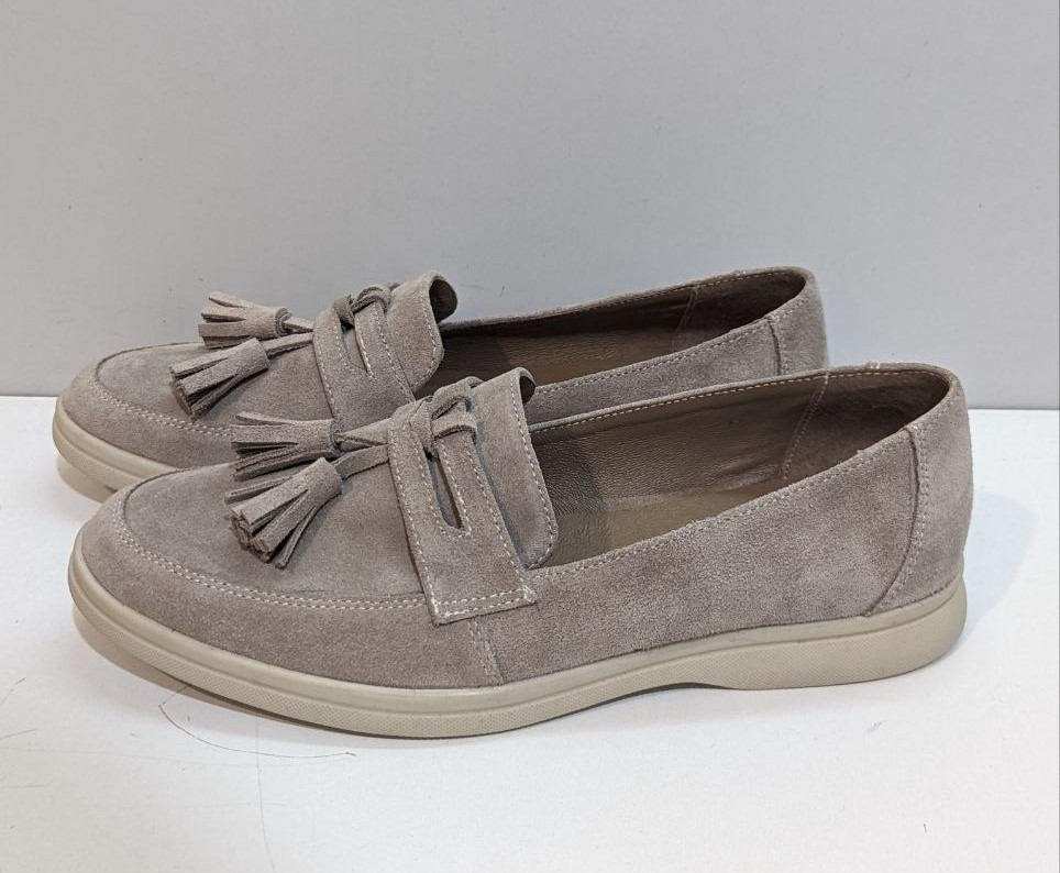 STTOPA Розміри 36-43. Туфлі лофери великих розмірів шкіряні. 178-3643-1 Бежеві, фото 1