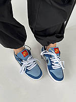 Сині чоловічі і жіночі кроссівки Найк СБ Данк. Низькі унісекс кросси Nike SB Dunk Low & Why So Sad., фото 6