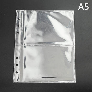 Файл, конверт двухсторонній для планера на кільцях А5 з 4 кишенями FLP011