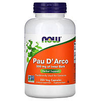 Кора мурашиного дерева "Pau D&#039;Arco 500 mg of Inner Bark" Now Foods, 500 мг, 250 капсул