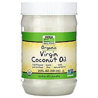 Органическое кокосовое масло первого отжима "Coconut Oil Virgin organic", Now Foods, Real Food, 591 мл