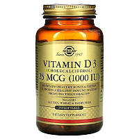 Витамин D3 "Vitamin D3" Solgar, 1000 МЕ, 250 капсул