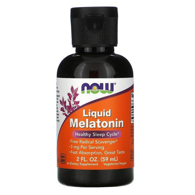 Рідкий мелатонін "Liquid Melatonin" Now Foods, 3 мг, 59 мл