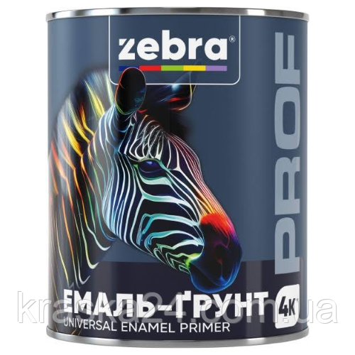 Емаль-грунт "ZEBRA" серія PROF біла 2,5 кг