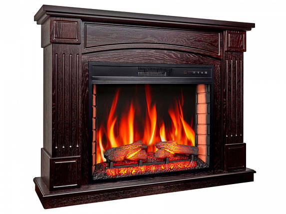 Підлоговий електрокамін з обігрівом, з порталом, камінокомплект ArtiFlame BOSTON AF28S Темний горіх (зі звуком), фото 2