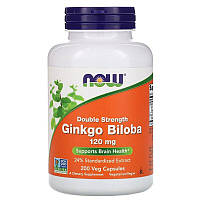 Гинкго Билоба "Ginkgo Biloba Double Strength" 120 мг, Now Foods, 200 капсул